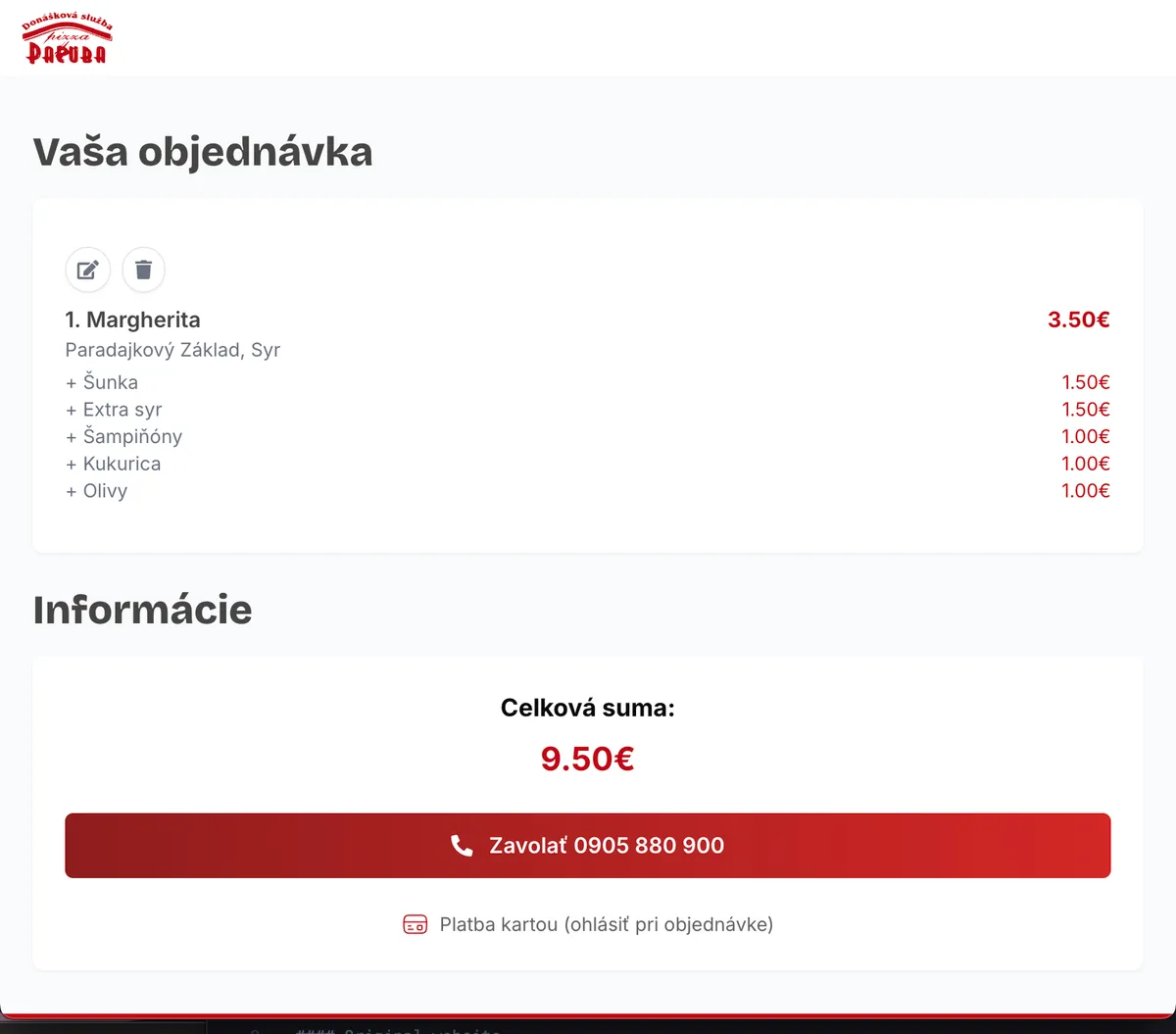 Price calculator